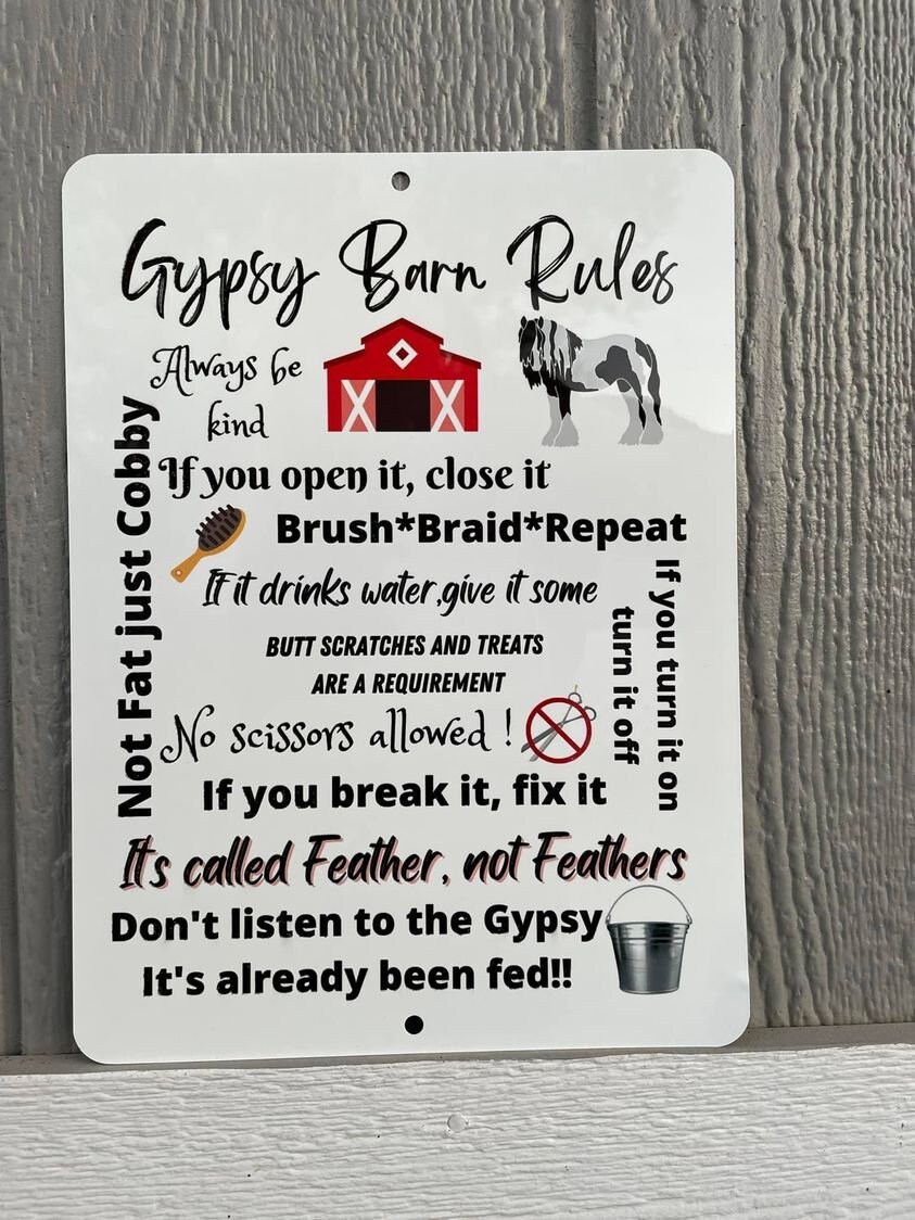 Gypsy Barn Rules Sign Etsy
