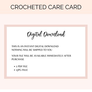 Printable Crochet Care Cards Washing Instructions, Handmade With Love ...