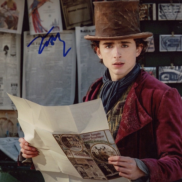 Timothée Chalamet Wonka Autograph Reprint Photo LOOK Signed Autograph
