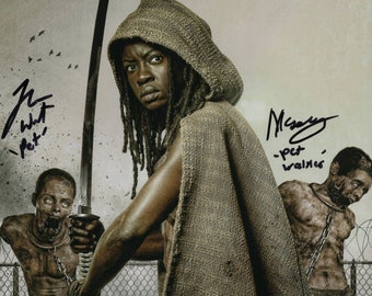 Michonne's Pets The Walking Dead Theshay West Moses Moseley Autograph Reprint  Photo LOOK Signed Autograph