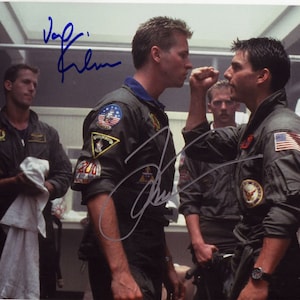 Tom Cruise Val Kilmer Maverick HOT Ice Man Autograph Reprint Photo LOOK Signed Autograph