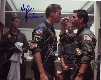 Tom Cruise Val Kilmer Maverick HOT Ice Man Autograph Reprint Photo LOOK Signed Autograph