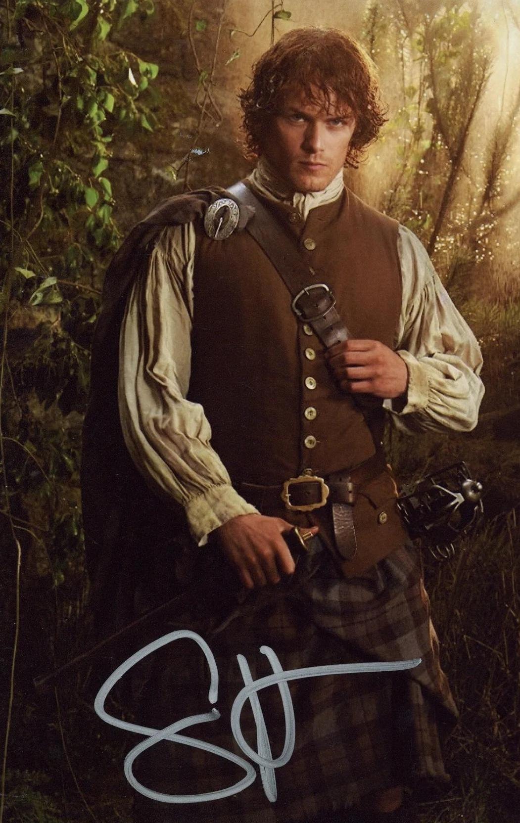 OUTLANDER Sam Heughan as Jamie Autograph Reprint Photo LOOK Signed