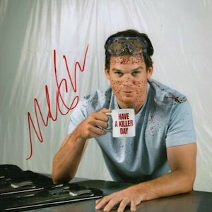 Dexter Micheal C Hall Autograph Reprint Photo LOOK Signed Autograph