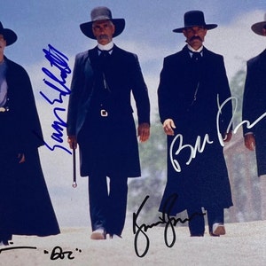 Tombstone Val Kilmer, Bill Paxton, Sam Elliott, Kurt Russell Autograph Reprint Photo LOOK Signed Autograph