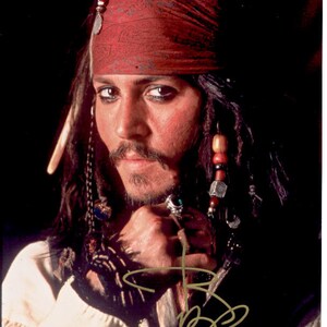 Johnny Depp Pirates of the Caribbean Jack Sparrow Justice for Johnny  Autograph Reprint Photo LOOK