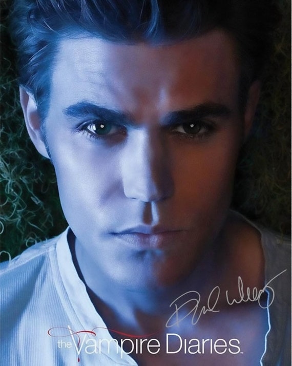 The Vampire Diaries Damon Salvatore Paul Wesley Autograph Reprint Photo  LOOK Signed Autograph