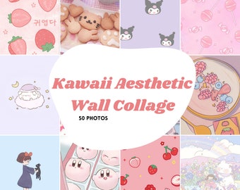 Kawaii Wall Collage Prints, Cute Collage Kit, Cute Bedroom, Girl Room Decor, Kawaii Decor, Kawaii Aesthetic (PHYSICAL PRODUCT) (2 sizes)