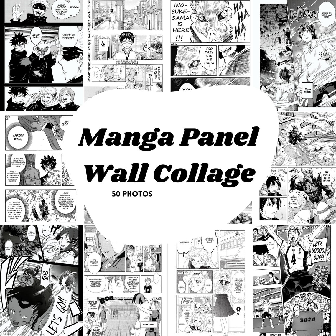 Manga Panel Wall Collage Manga Wall Collage Kit Anime Room Etsy