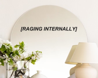 Raging Internally Mirror Sticker, Vinyl Mirror Sticker, Rearview Mirror Sticker, Bedroom Mirror Sticker, Trendy Vinyl Mirror Decal