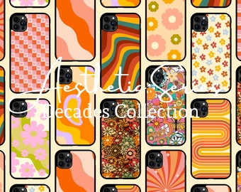 70s themed iPhone Cases, Retro Flower Cases for iPhone, Vintage iPhone Cases
