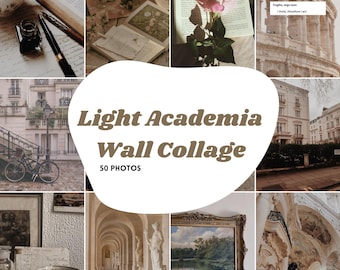 Light Academia Wall Collage Prints, Trendy Wall Collage, Aesthetic Room Decor, Light Academia Aesthetic(PHYSICAL PRODUCT)(2 sizes)