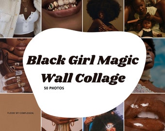 Black Girl Magic Wall Collage Kit, Black Girl Wall Collage Kit, Aesthetic Wall Collage, Black is Beautiful (PHYSICAL PRODUCT) (2 SIZES)