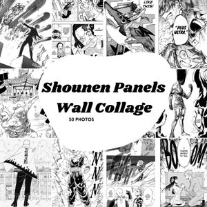 Shounen Manga Panel Wall Collage, Manga Wall Collage Kit, Anime Room Decor, Manga Room Decor, Aesthetic Wall Kit (2 sizes)