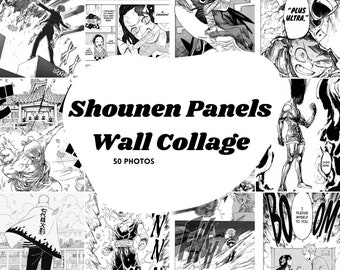 Collage de pared de manga shounen, kit de collage de pared de manga, decoración de habitación de anime, kit de pared estético (2 tamaños)