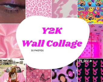 Y2K Wall Collage Prints, Wall Collage Kit, Y2K Teen Bedroom, Aesthetic Room Decor, Aesthetic Wall Kit, Year 2000 (PHYSICAL PRODUCT)(2 sizes)
