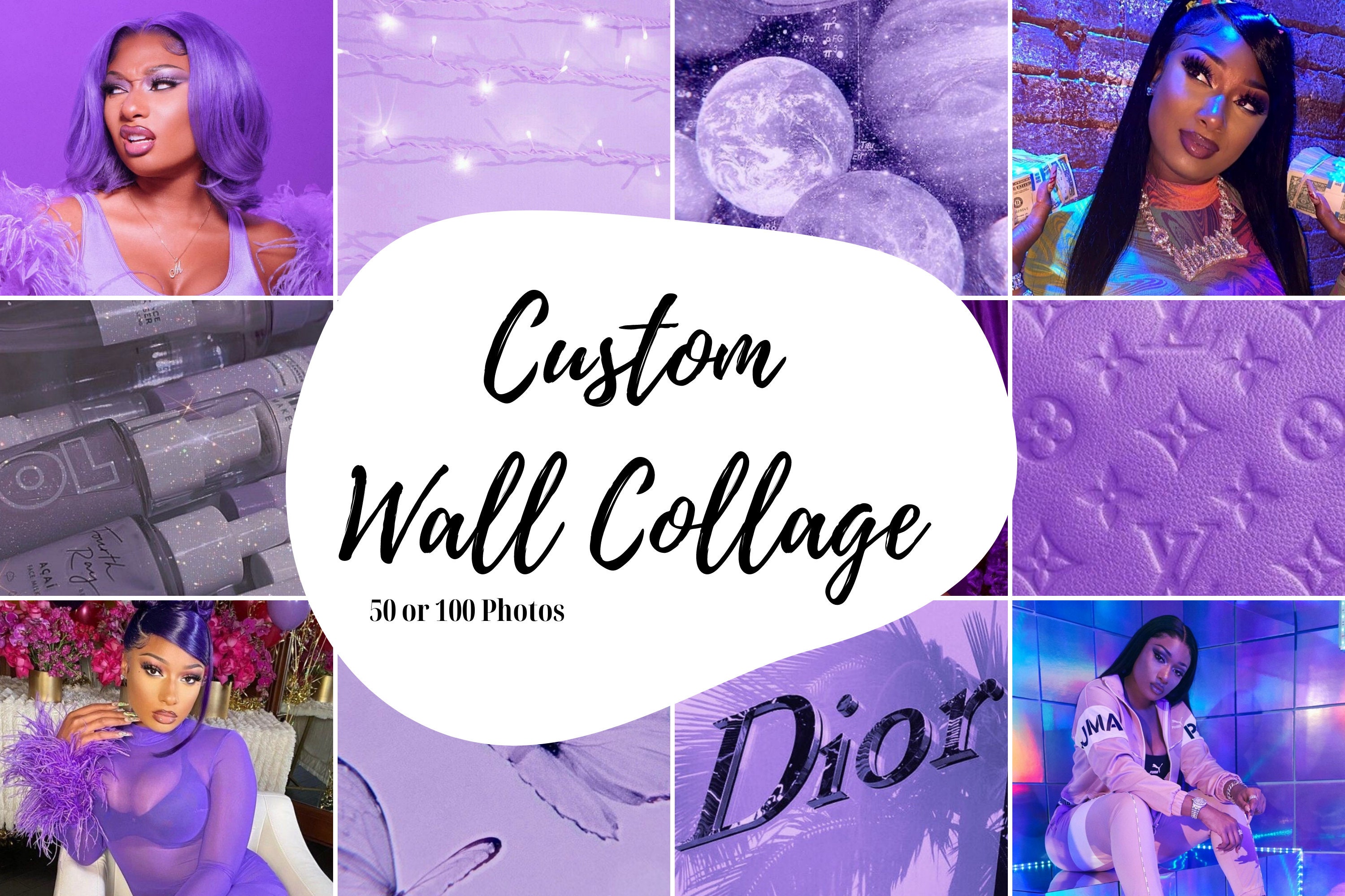 Custom Wall Collage Prints, Wall Collage Kit, Teen Bedroom, Trendy Room Decor, Aesthetic Wall Kit (PHYSICAL PRODUCT) (2 sizes)