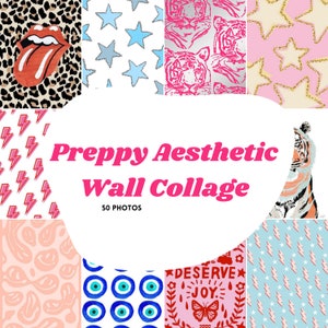 Fardes Preppy Room Decor Aesthetic Wall Collage Kit Pictures for Bedroom  Wall Decor, Cute and Aesthetic Posters, Preppy Things for Teen Girls Trendy