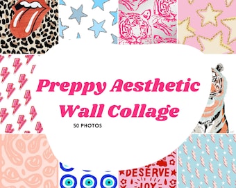 Preppy Aesthetic Wall Collage Kit, Preppy Aesthetic Collage, Aesthetic Wall Collage, Trendy Aesthetic Wall Kit(PHYSICAL PRODUCT) (2 SIZES)