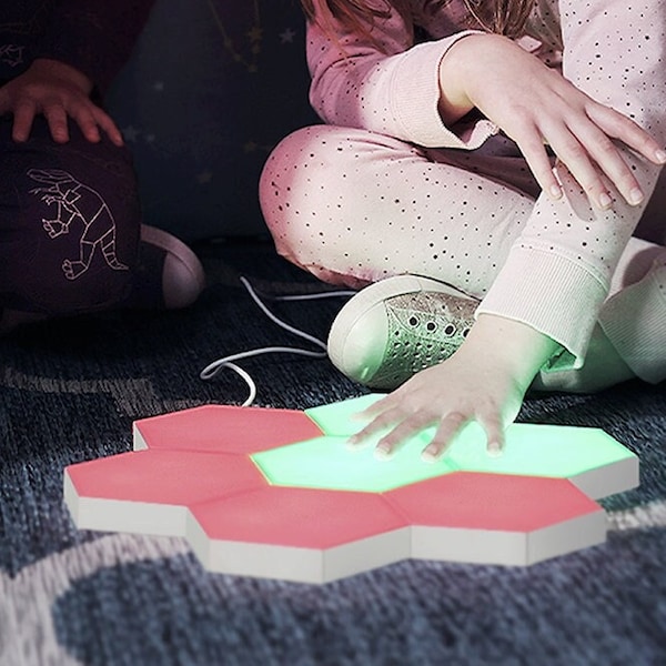 HEXlights Hexagon Lights,  Set Sensory Touch Activated LED lights, Remote Controlled RGB Wall Panels Great for Kids Bedroom