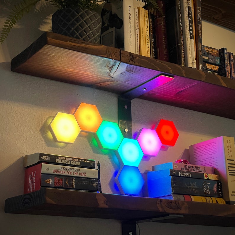 Gaming Room Lights for Wall - 7 Pack Hexagon Lights - Remote Controlled LED Panels - Touch Light Panels - Gaming LED Lights - LED Wall Decor