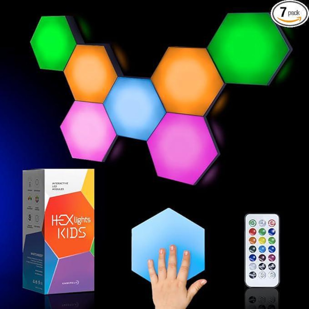 Hexlights Kids Touch & Remote Controlled Lights—enjoyed by Kids