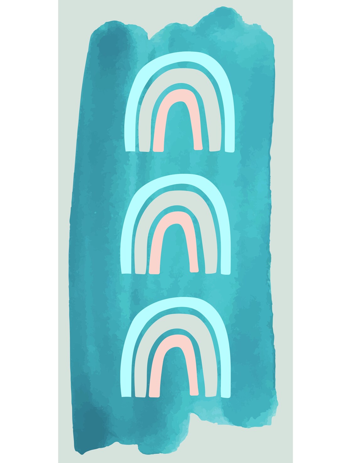 Rainbow Printable Kids Room Wall Art, Rainbow Nursery Wall Art