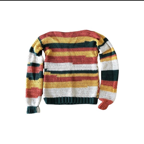 Crochet striped sweater