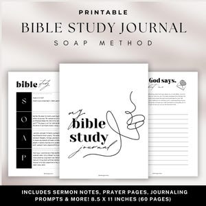 SOAP Method Printable Bible Study Journal | Sermon Notes Journal | Faith Planner | Christian Journal | Minimalist Design