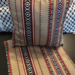 Pillow Cover 18x18 Inches, Bedouin Tribal Al Saud Sadu Fabric from Jordan, Handmade in USA