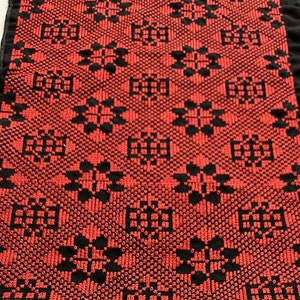 Authentic Jordanian/Palestinian Tatreez Embroidery, Red/Black, Floral, Made in Jordan