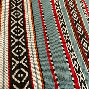 Jordanian Made Authentic Bedouin Sadu Fabric for Cushions, Tablecloths, Pillow Covers, 148 cm (58 inches) wide. Sold by the Meter.