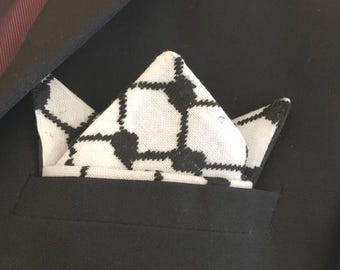 Palestinian Keffiyeh Fabric Pocket Squares, One,  Four, or Six Square(s)