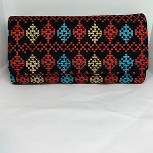 Bolso jordano Tatreez Cross-Stitch Embroidery Wallet