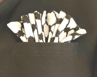 Palestinian Keffiyeh Fabric Pocket Squares, One,  Four, or Six Square(s)