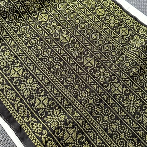 Authentic Jordanian/Palestinian Tatreez Embroidery Fabric, 19-20 Inches Wide, Made in Jordan, Olive/Black