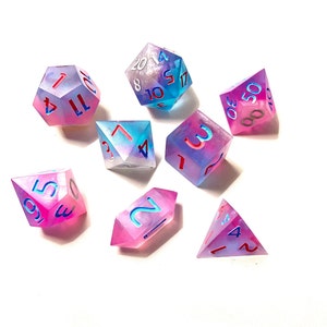 Trans Pride Sharp Edged Dice Set