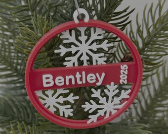 6 Pack Custom Name Christmas Ornaments