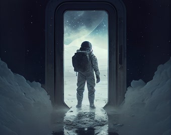 Astronaut AI Art Print, Space Explorer (Digital Download)