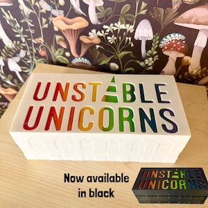 Game-organisator Unstable Unicorns | 3D-geprint en geverfd | Exclusief game | Past op alle uitbreidingen en kaarthoezen | Zwarte of witte doos