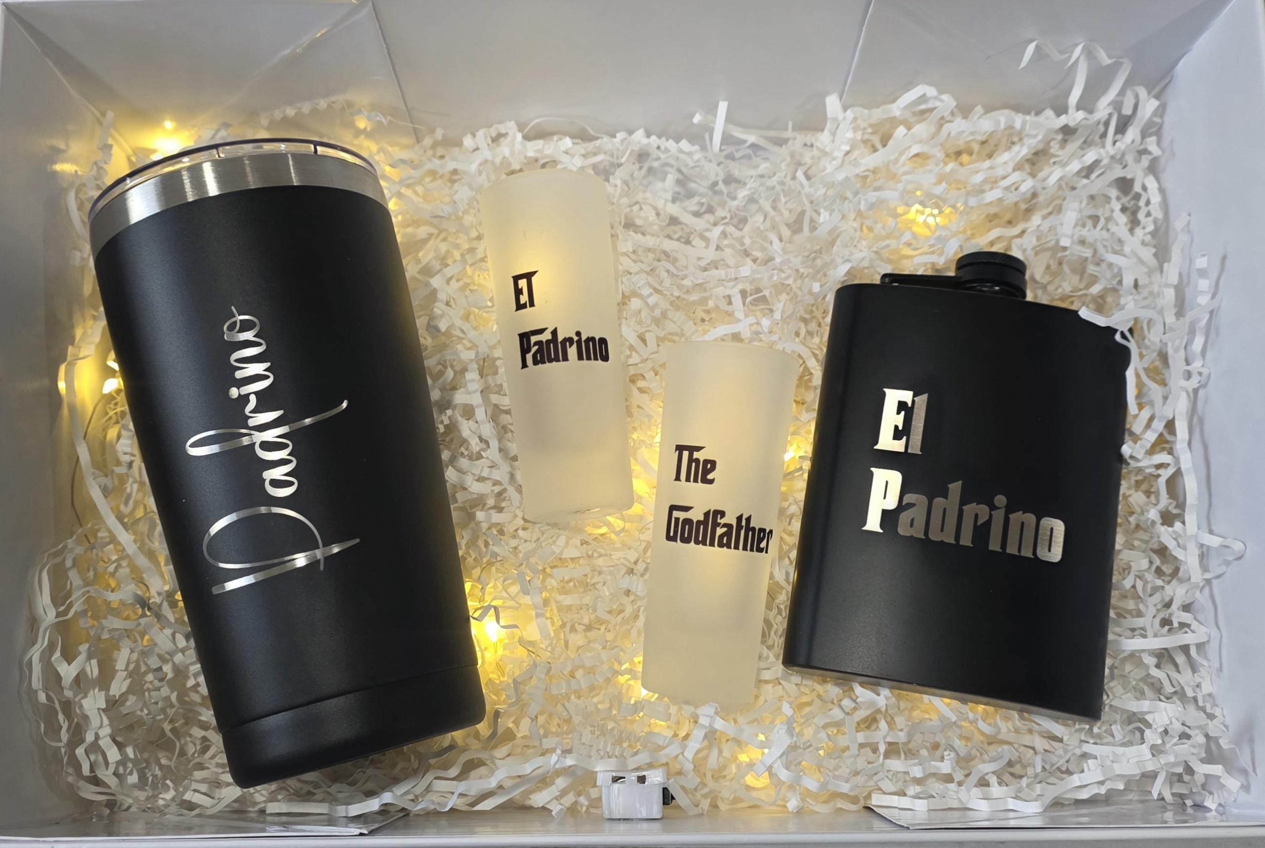 Godfather Proposal Gift Box – Tumbler, Flask, Shot Glasses – First ...