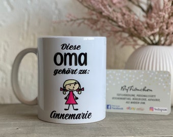 Tasse "Diese Oma gehört zu" personalisiert ByFiönchen / Enkelkinder / Geschenke für Oma / Geschenke Ideen