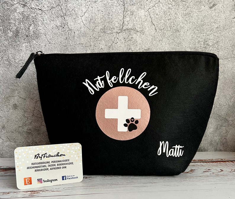 Notfellchen Hunde Apothekentasche, personalisiert ByFiönchen / Notfalltasche / HundeZubehör / Medikamententasche / alles für den Hund