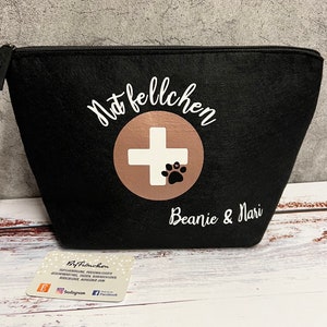 Notfellchen Hunde Apothekentasche, personalisiert ByFiönchen / Notfalltasche / HundeZubehör / Medikamententasche / alles für den Hund