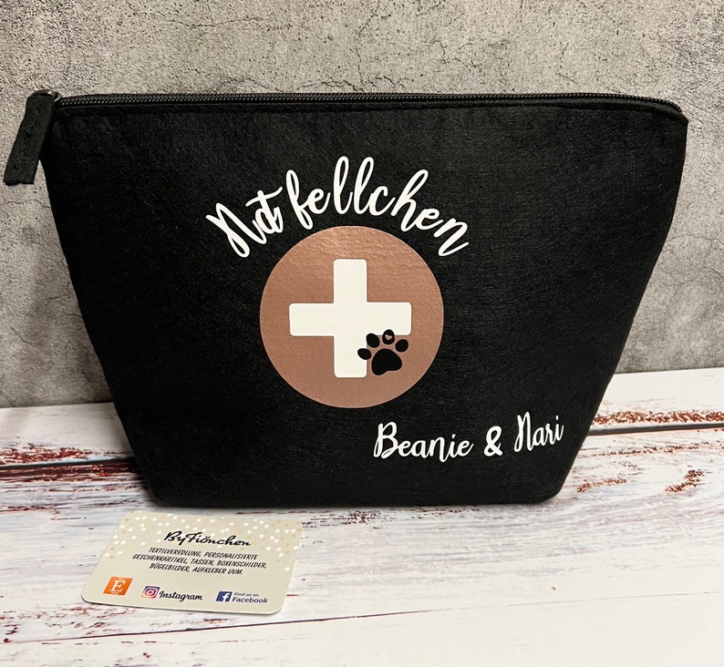 Notfellchen Hunde Apothekentasche, personalisiert ByFiönchen / Notfalltasche / HundeZubehör / Medikamententasche / alles für den Hund