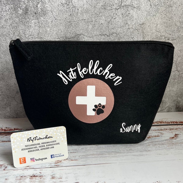 Notfellchen Hunde Apothekentasche, personalisiert ByFiönchen / Notfalltasche / HundeZubehör / Medikamententasche / alles für den Hund