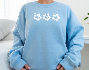 VSCO Sweatshirt, Trendy Oversized, Aesthetic Sweatshirt, Cute Crewneck Sweater, Gifts for Her Under 20, Coconut Girl, Hawaii Sweatshirt