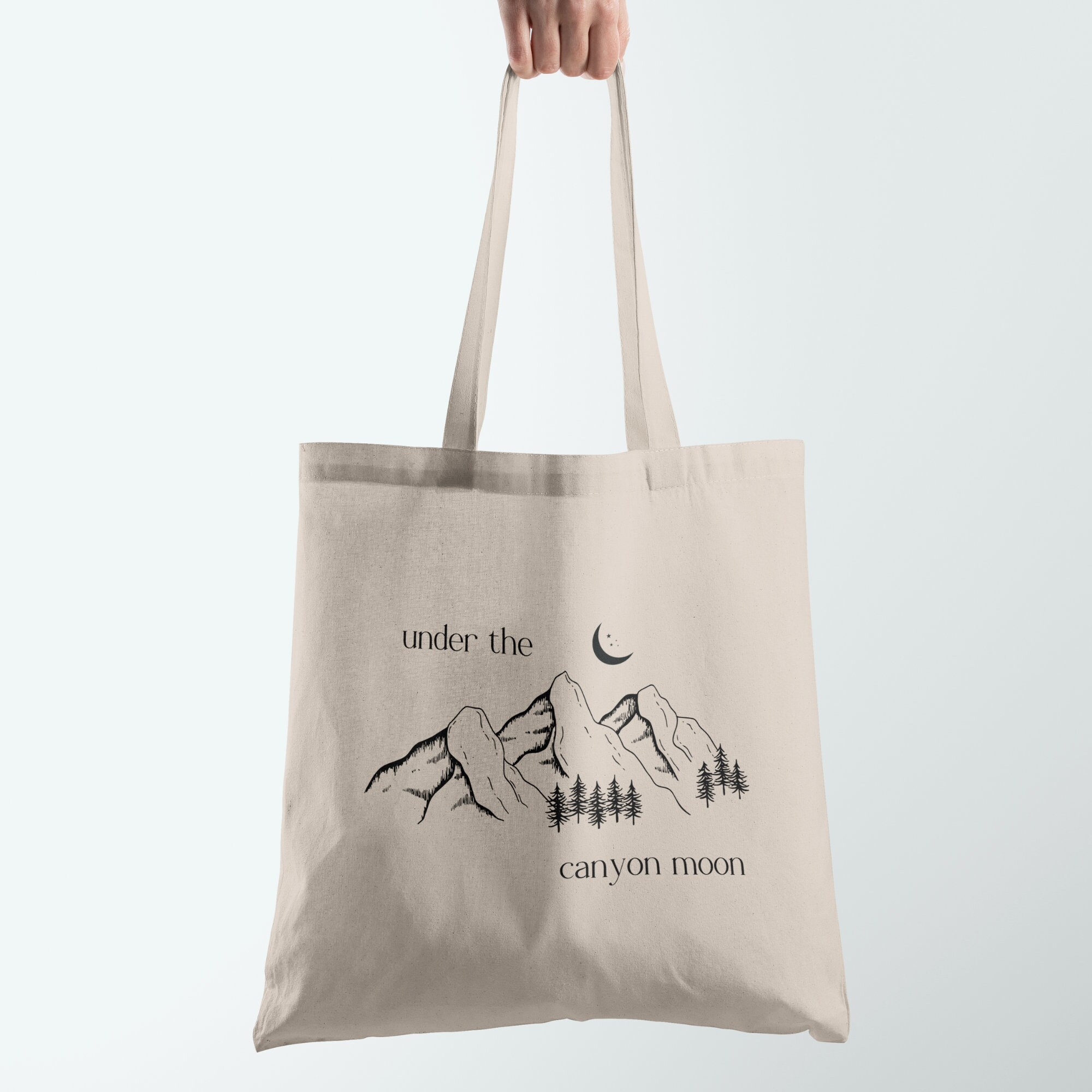 Canyon Moon Tote Bag Aesthetic Cute Tote Bag Minimalist - Etsy