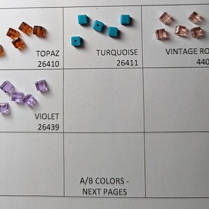 4mm Austrian Crystal Cubes, 10 Pack #5601 - Standard Colors Pg 6 of 12