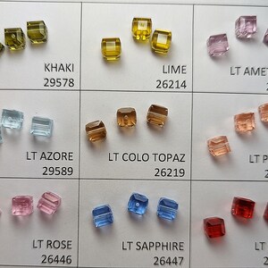 6mm Austrian Crystal Cubes, 10 Pack #5601 - Standard Colors Pg 3 of 12